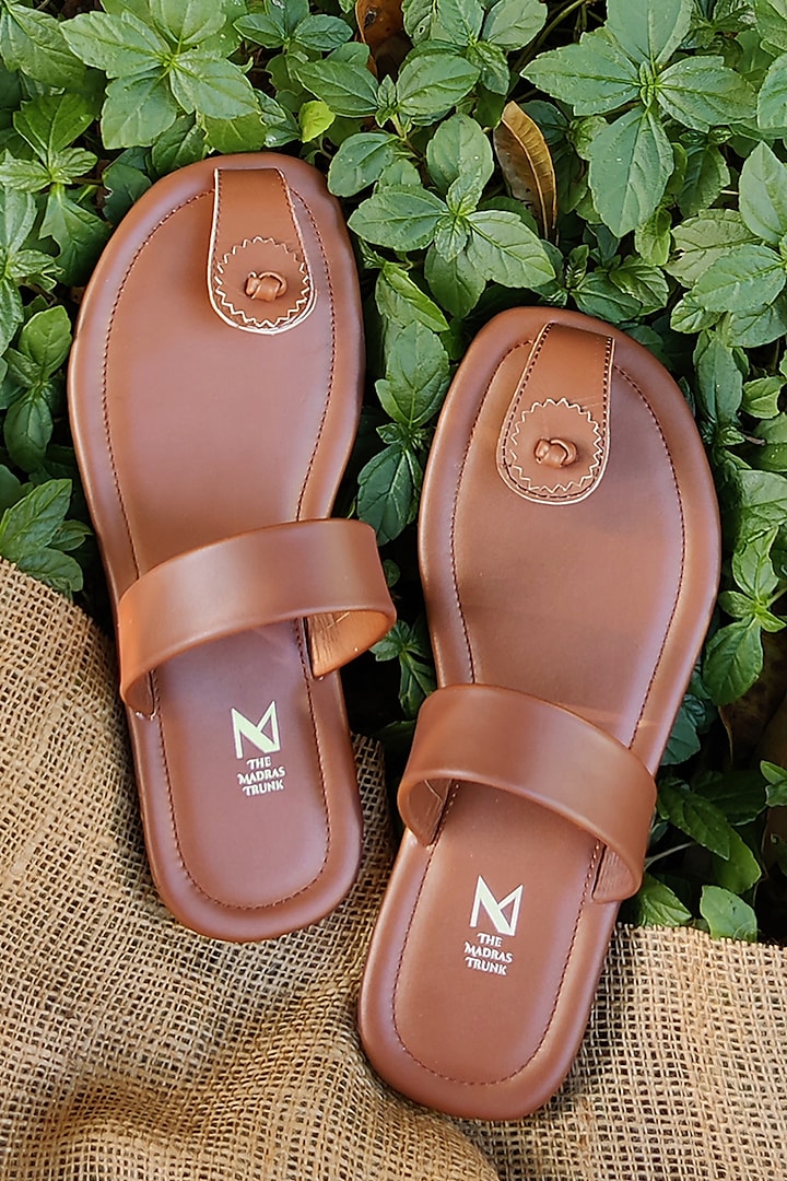 Brown Non Leather Handcrafted Kolhapuri Sandals by The Madras Trunk