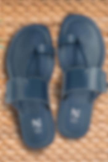Blue Non Leather Handcrafted Kolhapuri Sandals by The Madras Trunk