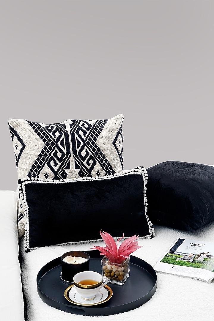 Black & White Jacquard Pillow Cover by The MJS Living at Pernia's Pop Up Shop
