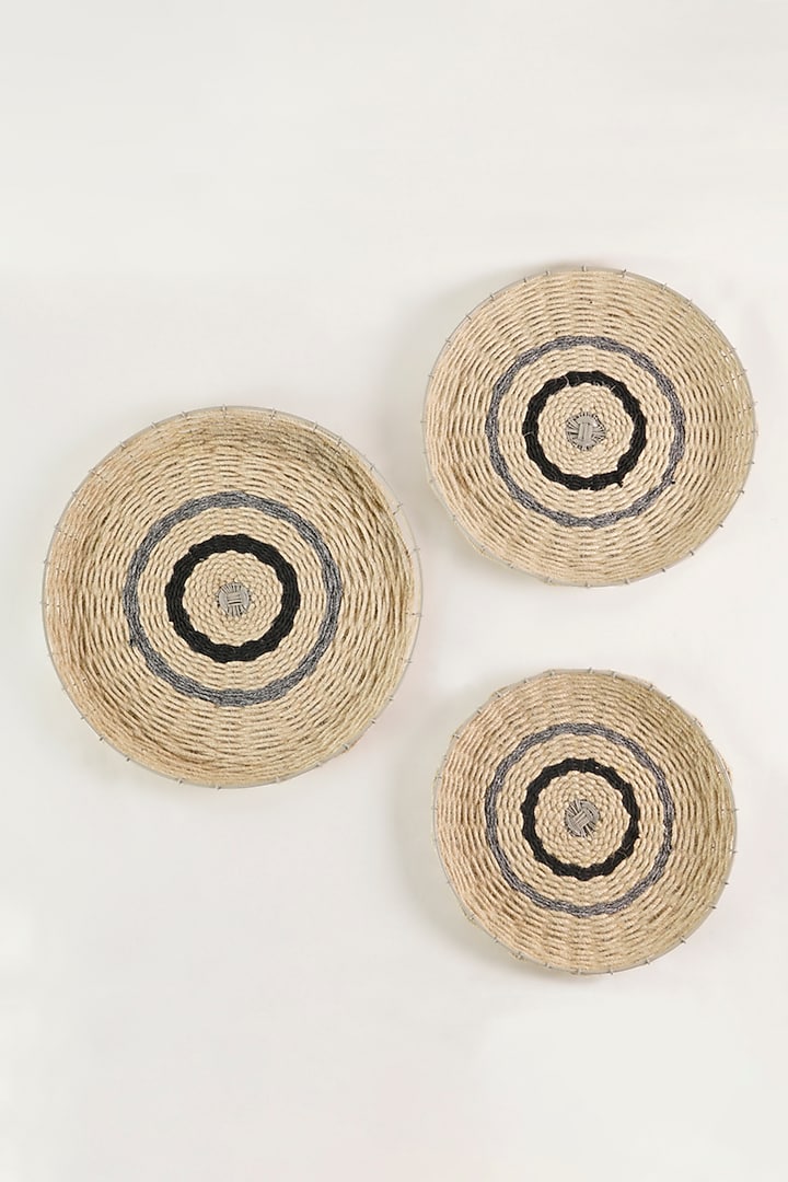 Beige Jute Basket Boho Wall Art Set by The MJS Living at Pernia's Pop Up Shop