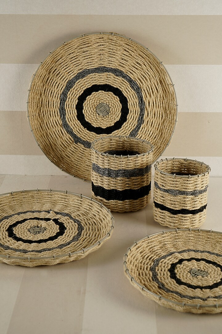 Beige Jute Basket Boho Wall Art Set by The MJS Living at Pernia's Pop Up Shop