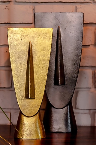 Gold Metal Sculpture Vase by The MJS Living