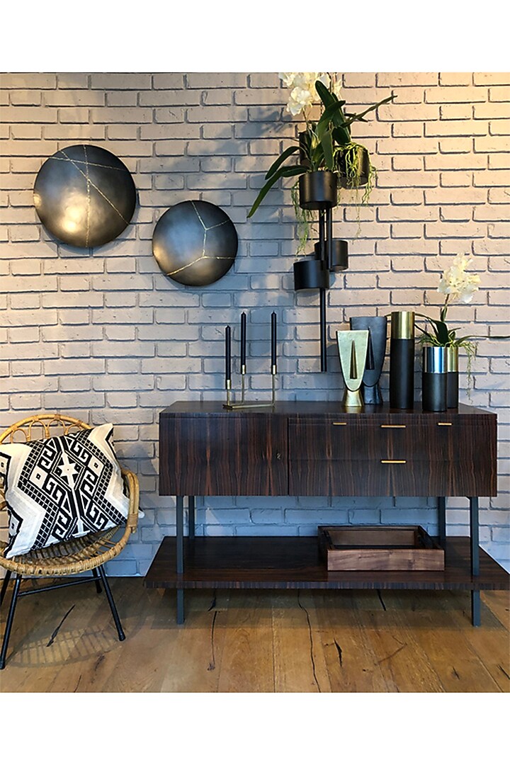 Gold Metal Sculpture Vase by The MJS Living at Pernia's Pop Up Shop