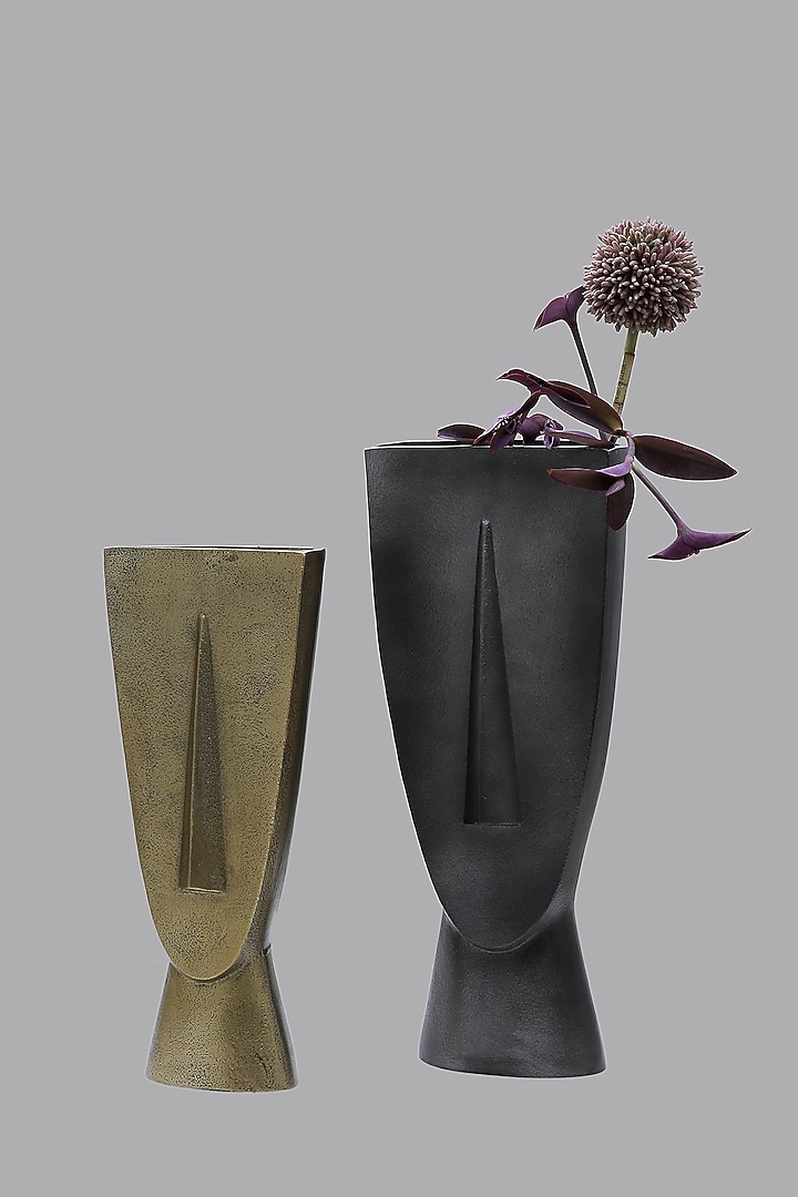Grey Metal Sculpture Vase by The MJS Living at Pernia's Pop Up Shop