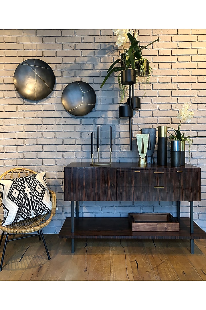 Grey Metal Sculpture Vase by The MJS Living at Pernia's Pop Up Shop