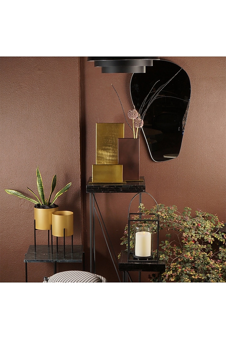 Black & Gold Iron Planter Set by The MJS Living at Pernia's Pop Up Shop