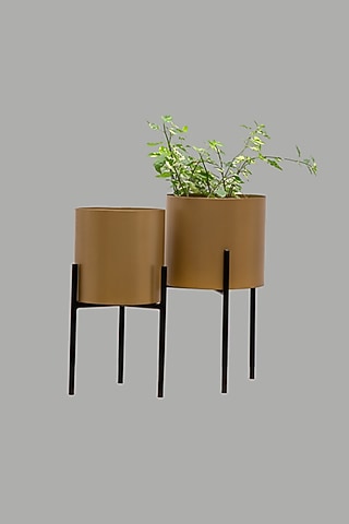 Black & Gold Iron Planter Set by The MJS Living