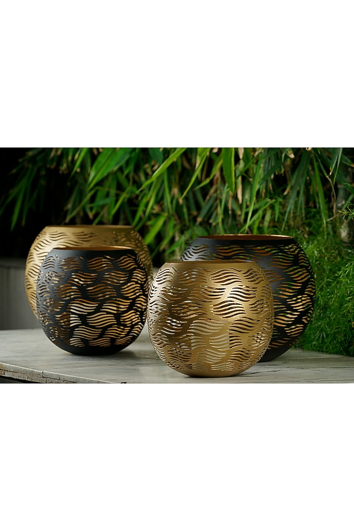 Gold Iron Cutwork Candle Holder by The MJS Living at Pernia's Pop Up Shop