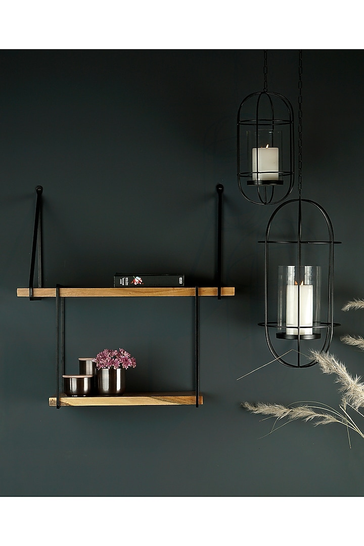 Black Iron & Glass Hanging Cage Lantern by The MJS Living at Pernia's Pop Up Shop