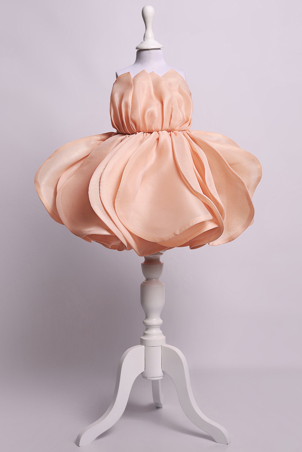 Peach Viscose Organza Dress For Girls Design by Ba Ba Baby clothing co. at  Pernia's Pop Up Shop 2024
