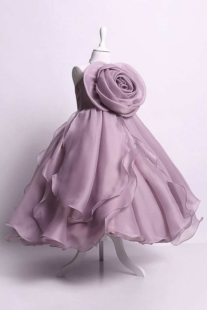 Lilac Tulle Layered Gown For Girls by To My Niece