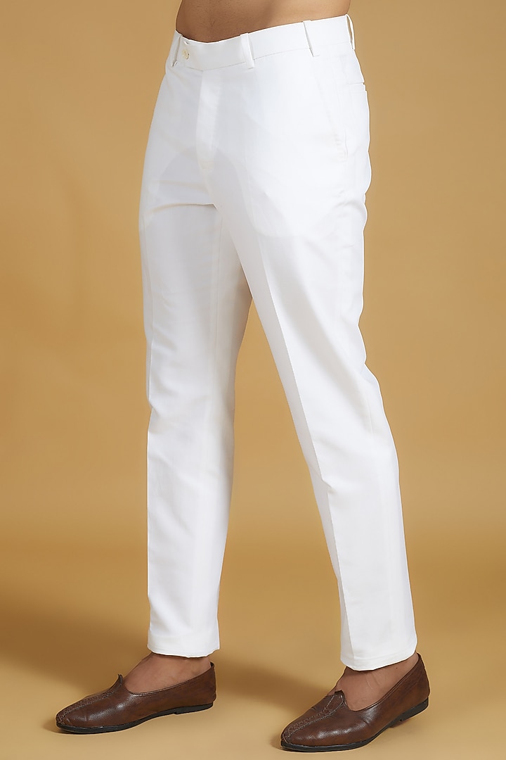 White Linen Silk French Knot Embroidered Groom Sherwani Set by The Man Project at Pernia's Pop Up Shop