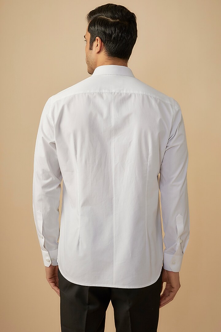 White & Black Giza Cotton Party Wear Shirt by The Man Project at Pernia's Pop Up Shop