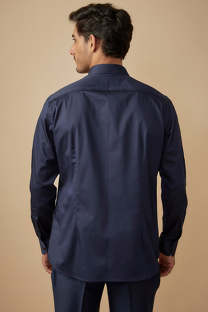 Black Giza Cotton Party Wear Shirt by The Man Project at Pernia's Pop Up Shop
