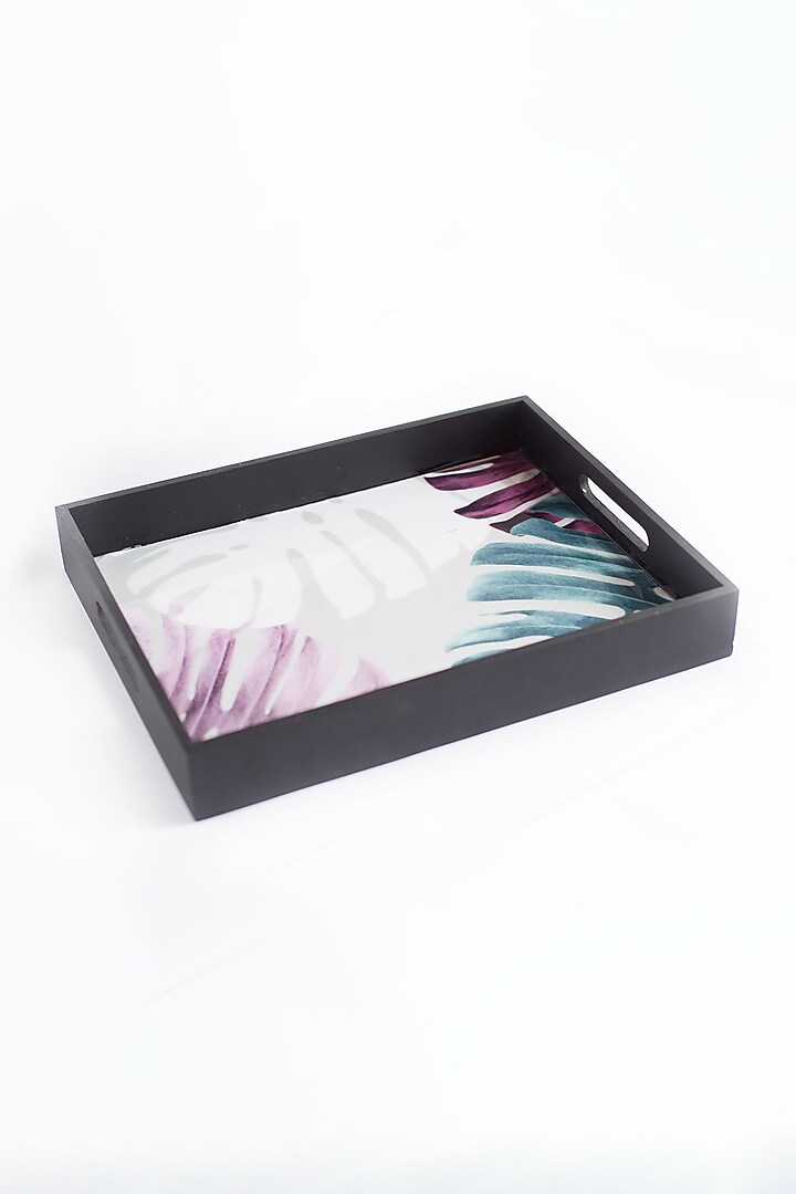 Grey Leaf Printed Tray by The Modern Storey at Pernia's Pop Up Shop