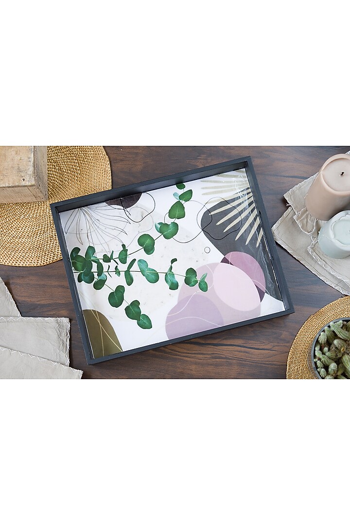 White Leaf Printed Tray by The Modern Storey at Pernia's Pop Up Shop