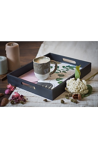 White Leaf Printed Tray by The Modern Storey