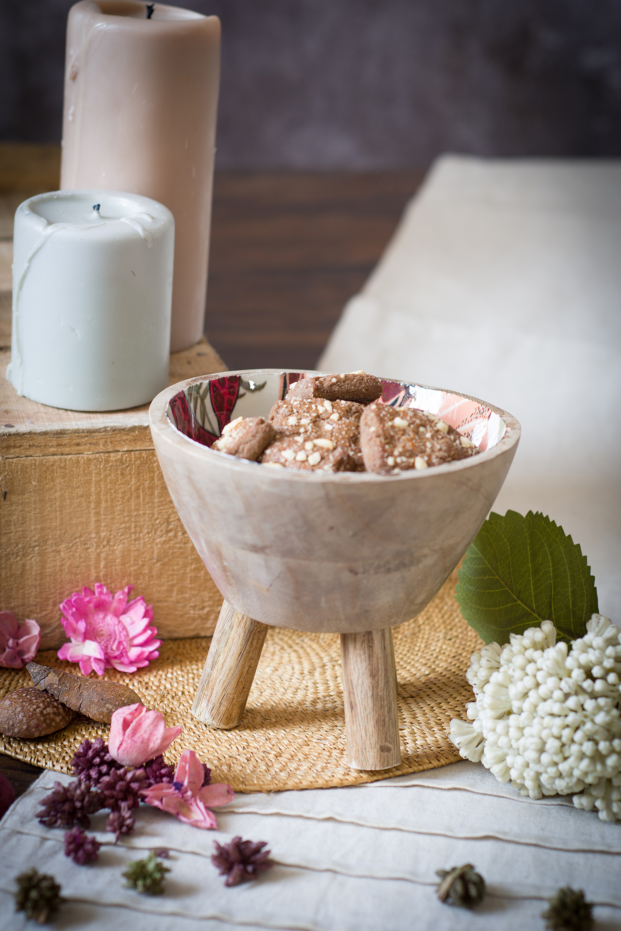 White Handcrafted Wooden Salad Bowl by The Modern Storey