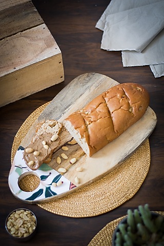 Brown Platter With Printed Handle by The Modern Storey