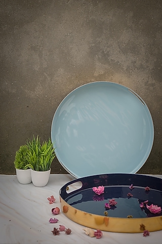 Pastel Blue Stainless Steel Tray by The Modern Storey