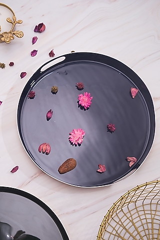 Navy Blue Stainless Steel Tray by The Modern Storey