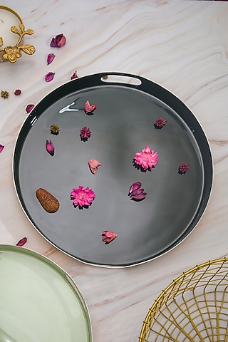 Bottle Green Stainless Steel Tray by The Modern Storey