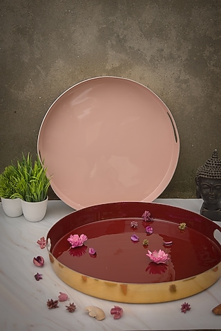 Burgundy Stainless Steel Tray by The Modern Storey