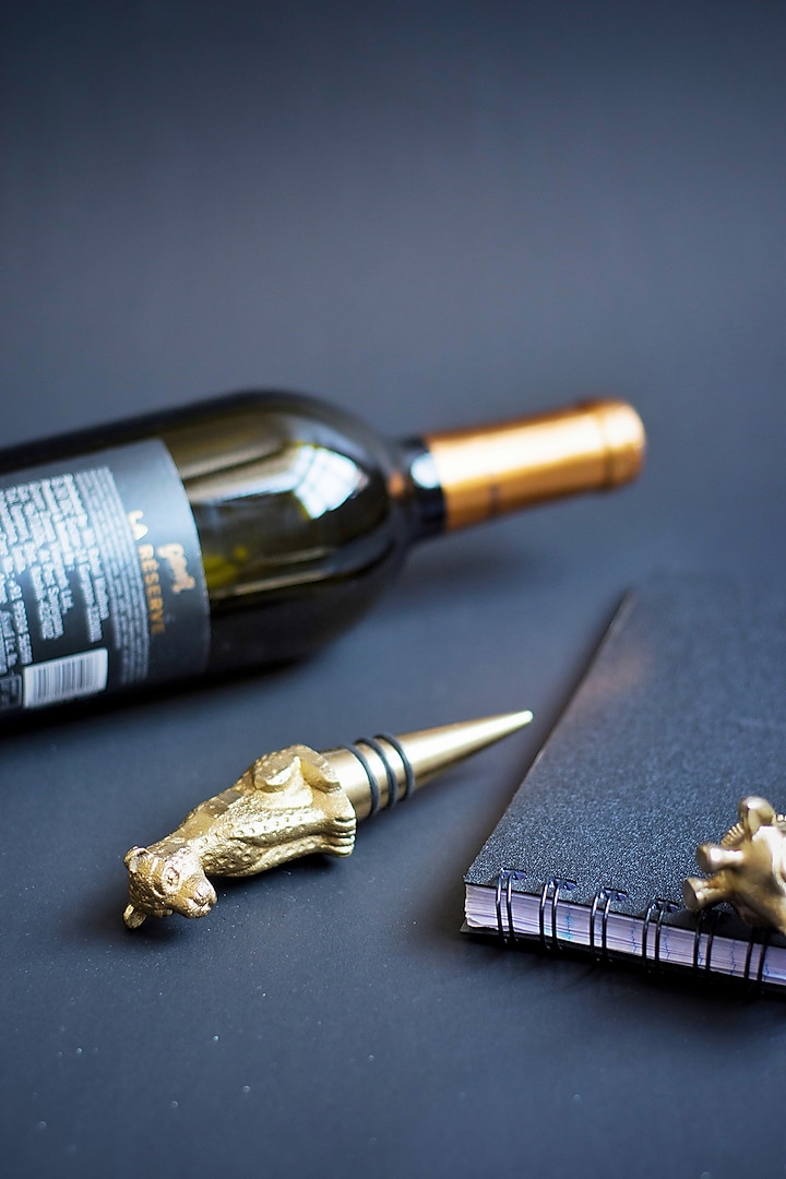 Gold Cheetah Handcrafted Wine Stopper by The Modern Storey