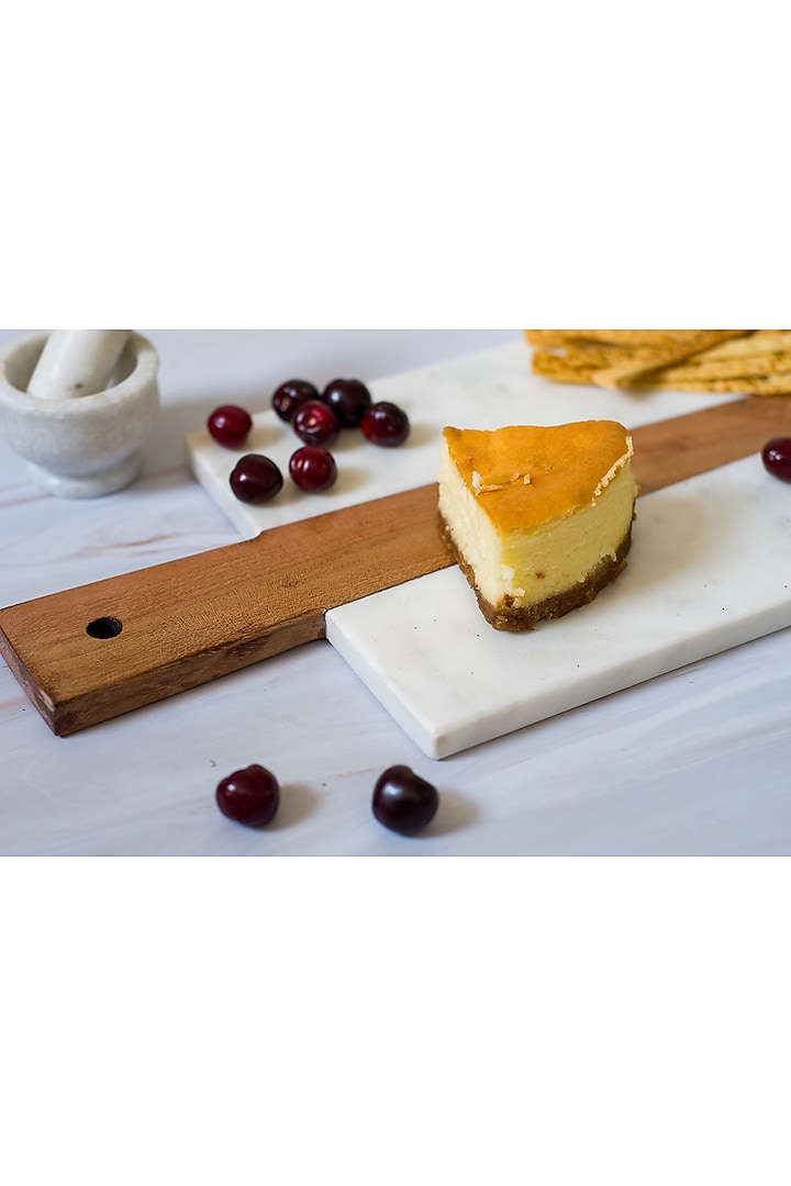 White Marble & Wood Rectangle Platter by The Modern Storey at Pernia's Pop Up Shop