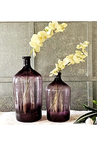 Burgundy Glass Vase (Set of 2) by The Modern Storey