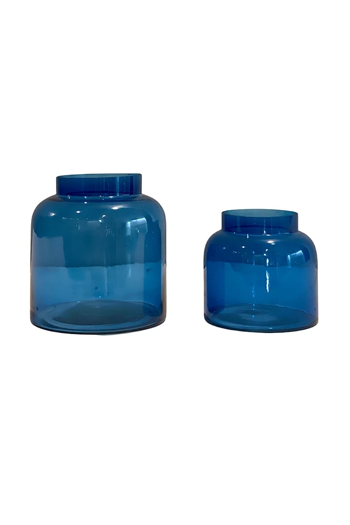 Cobalt Blue Glass Vase (Set of 2) by The Modern Storey at Pernia's Pop Up Shop