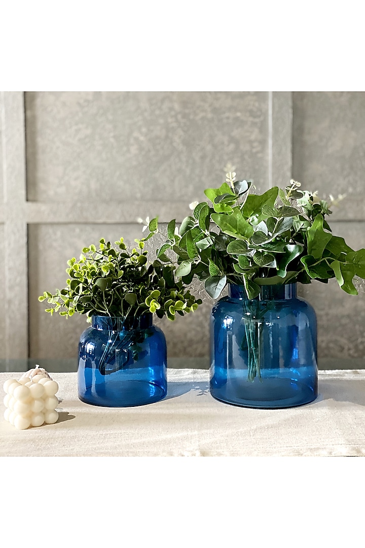Cobalt Blue Glass Vase (Set of 2) by The Modern Storey