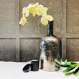 Grey & Silver Handcrafted Glass Vase by The Modern Storey