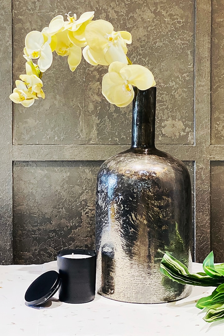 Grey & Silver Handcrafted Glass Vase by The Modern Storey at Pernia's Pop Up Shop