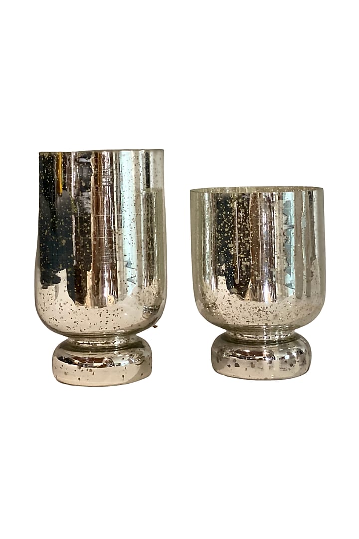 Silver Vintage Styled Glass Vase (Set of 2) by The Modern Storey at Pernia's Pop Up Shop