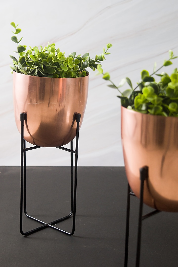 Rose Gold Iron Planter (Set of 2) by The Modern Storey at Pernia's Pop Up Shop