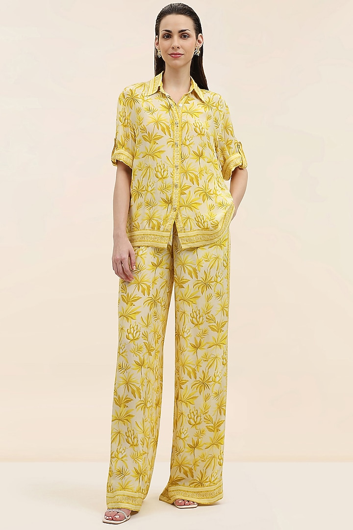 Sunflower Yellow Floral Print Co-Ord Set by TANGERINE at Pernia's Pop Up Shop