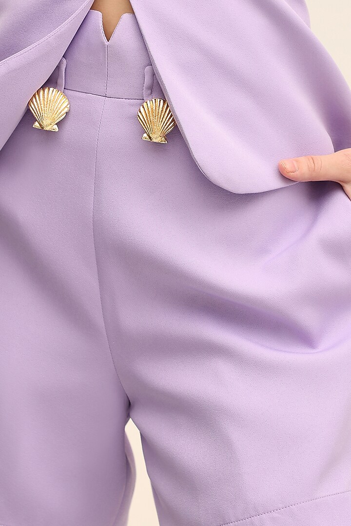 Amethyst Banana Crepe Shorts by TANGERINE at Pernia's Pop Up Shop