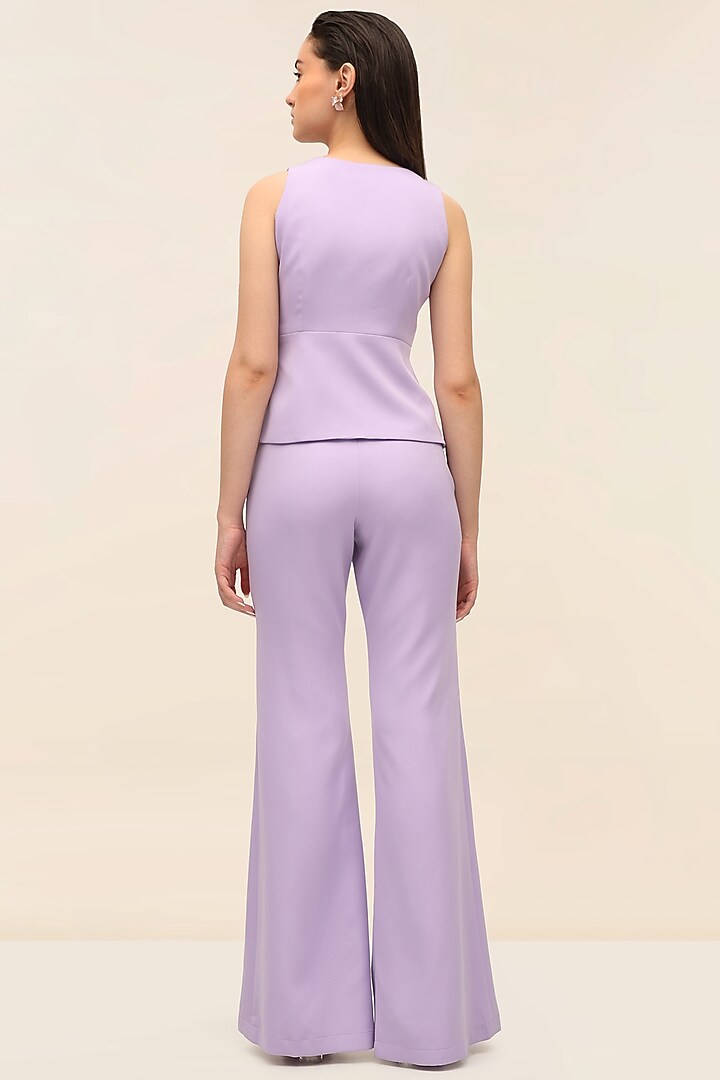 Amethyst Banana Crepe Tailored Wide-Leg Pants by TANGERINE at Pernia's Pop Up Shop