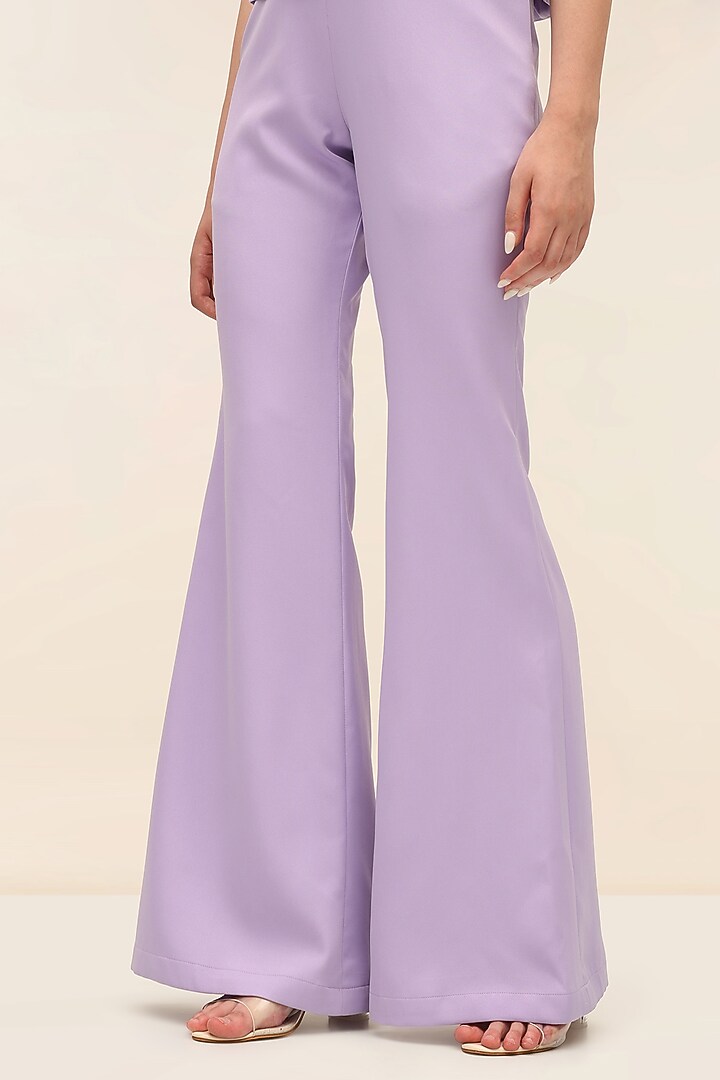 Amethyst Banana Crepe Tailored Wide-Leg Pants by TANGERINE at Pernia's Pop Up Shop
