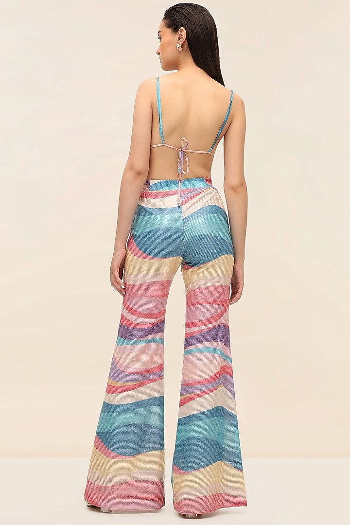 Multicoloured Georgette Sequins Printed Bikini Top by TANGERINE at Pernia's Pop Up Shop