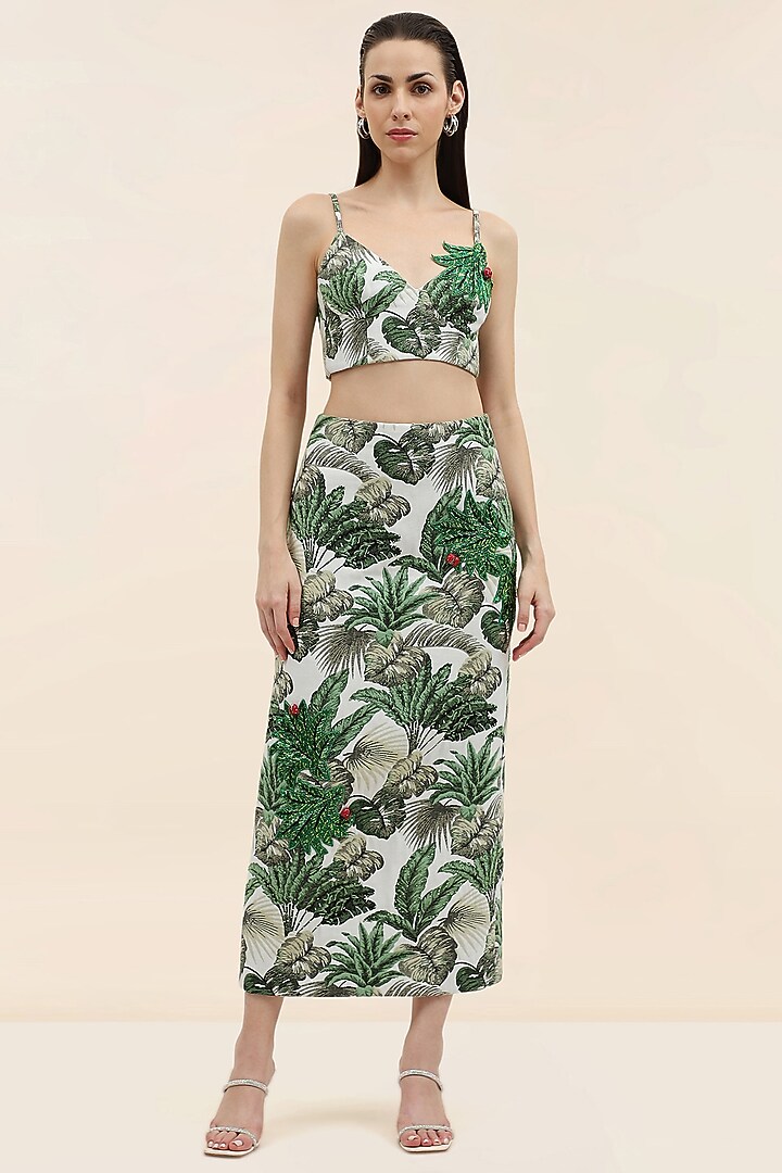 Multi-Coloured Jacquard Botanical Co-ord Set by Taangerine Tiger at Pernia's Pop Up Shop