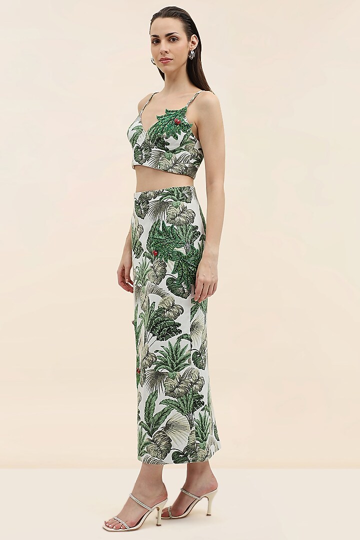Multi-Coloured Jacquard Botanical Co-ord Set by Taangerine Tiger at Pernia's Pop Up Shop