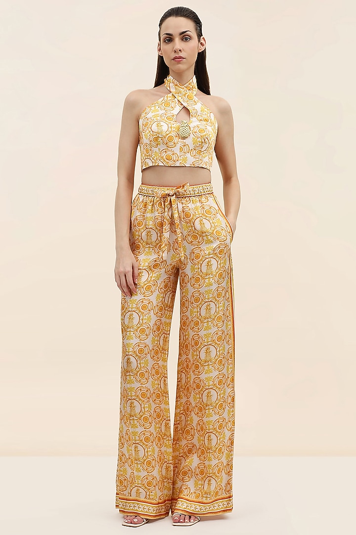 Yellow Twill Printed Co-Ord Set by TANGERINE at Pernia's Pop Up Shop