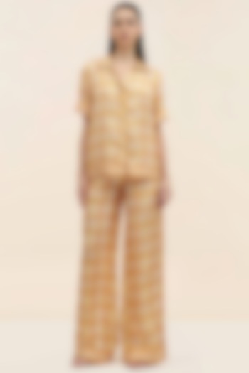 Yellow Twill Printed Co-Ord Set by TANGERINE at Pernia's Pop Up Shop