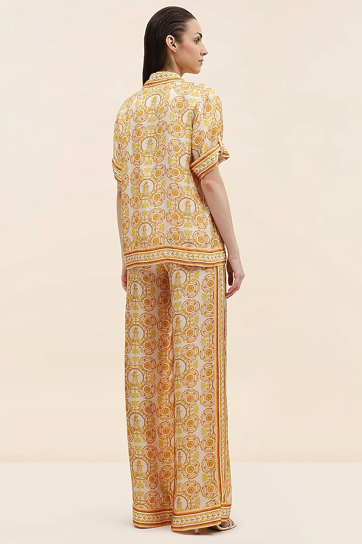 Yellow Twill Printed Co-Ord Set by TANGERINE at Pernia's Pop Up Shop