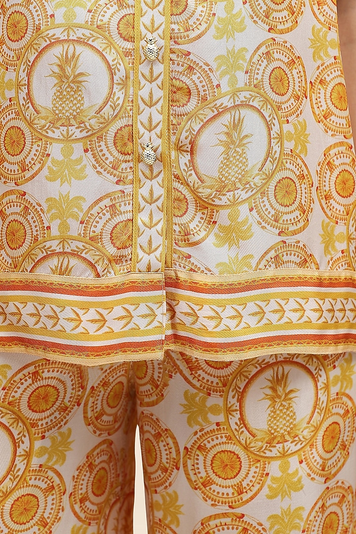 Yellow Twill Printed Co-Ord Set by TANGERINE at Pernia's Pop Up Shop