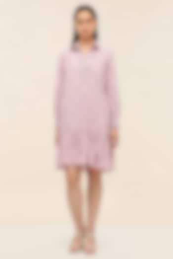 Amethyst Schiffli Hand Embroidered Mini Vacation Dress by TANGERINE at Pernia's Pop Up Shop