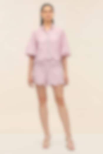 Lavender Schiffli Printed Co-Ord Set by Taangerine Tiger at Pernia's Pop Up Shop