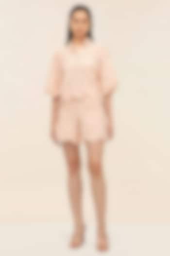 Coral Schiffli Printed Co-Ord Set by Taangerine Tiger at Pernia's Pop Up Shop